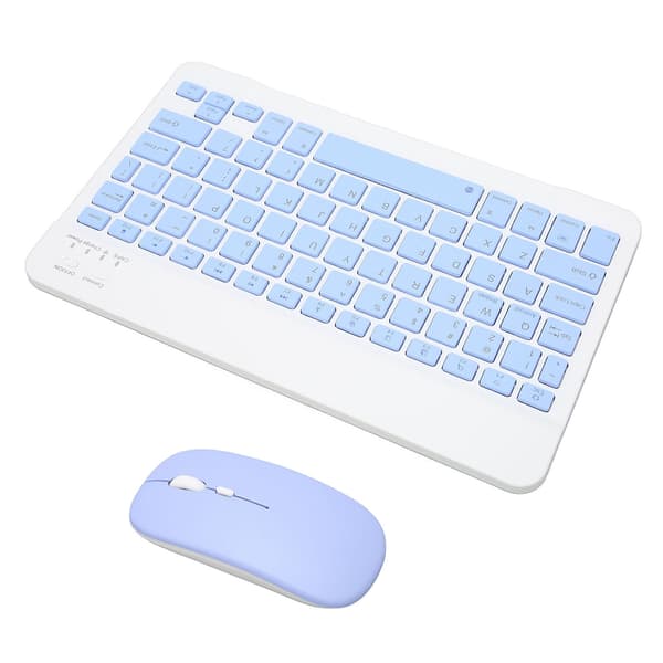 Trådløst tastatur musesæt 10 tommer computertastaturer musekombination til tablet mobiltelefon computer blå