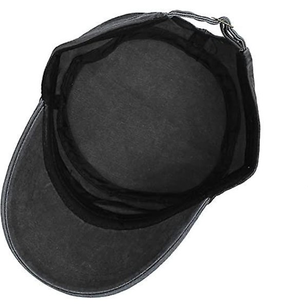 Klassisk militær kasket - Unisex hætte, bomulds kadethætte til mænd og kvinder, forår/sommer, sort