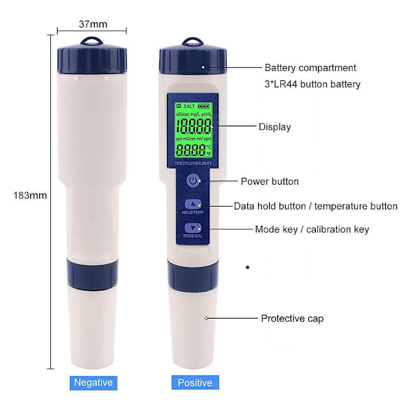 Vattenkvalitetstestpenna TDS-3 Elektrisk Digital Tester Hydroponics Vattenrenhet Temperaturkvalitetsövervakning för Pool