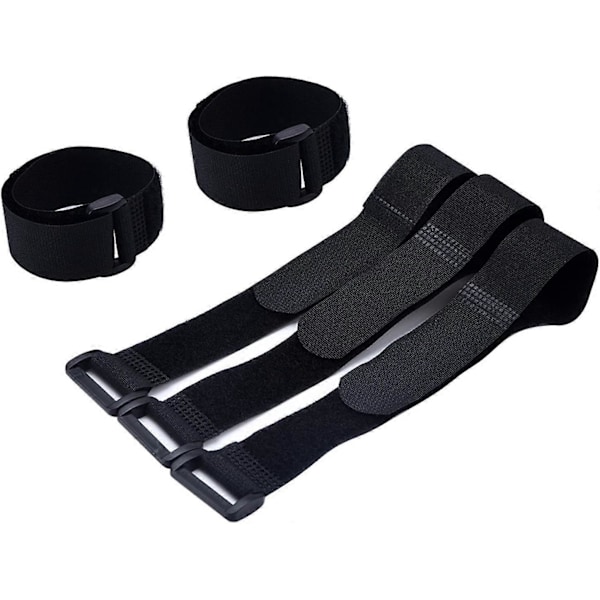 Kroge og løkkeremme Kabelbindere Organizer Fastgørelse 250 mm x 20 mm, Sort (10 stk)