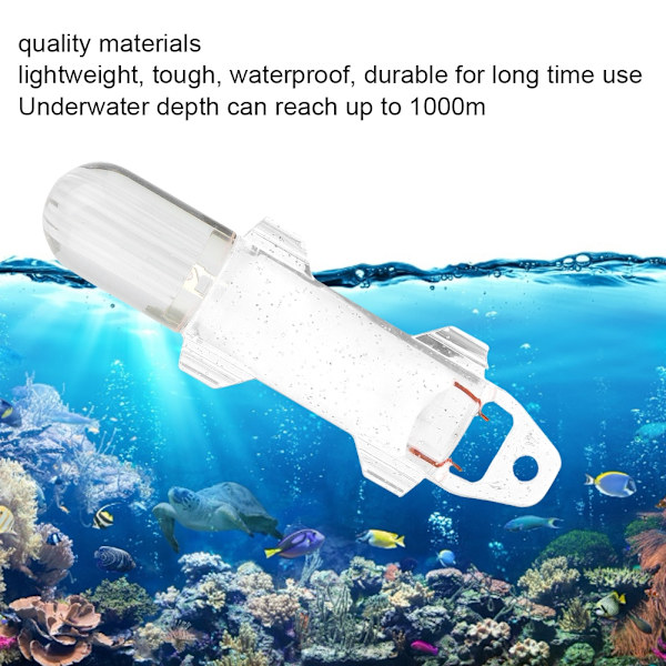 Mini vattentät LED Fish Lure Undervattensfiskelampa Attraktiv blinkande lampa (Vit)