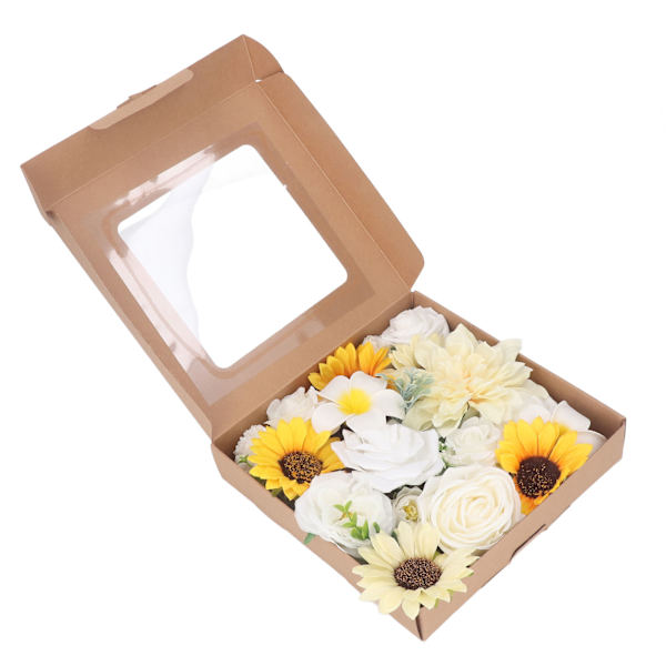 Konstgjorda blommor kombination låda set falska blommor för DIY bröllop fest heminredning rekvisita LH001
