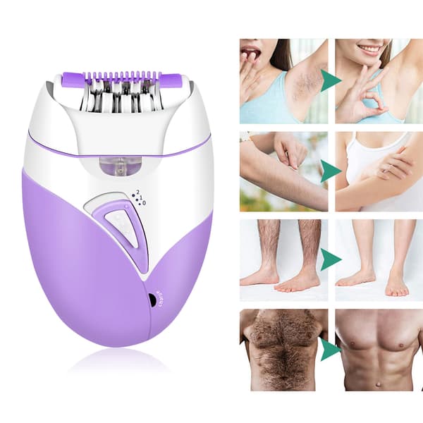 Elektrisk hårfjernings-epilator oppladbar avtakbart hode for kvinner Mann Hårtrimmer Lilla