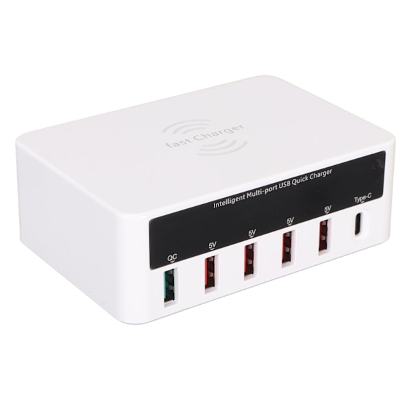 USB-pikalatausasema Langaton moniportti 6 porttia 50 W USB-pikalatausasema 100-240 V EU-pistoke