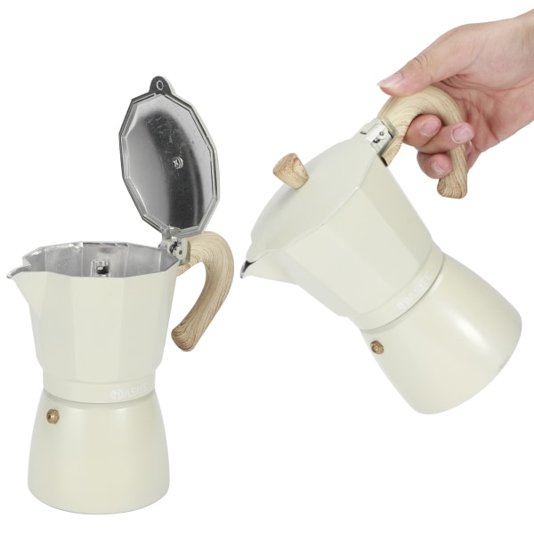 Aluminium ottekantet kaffekande Kedel Kaffemaskine Moka Pot til hjemmekaffebar Svag gul300ML