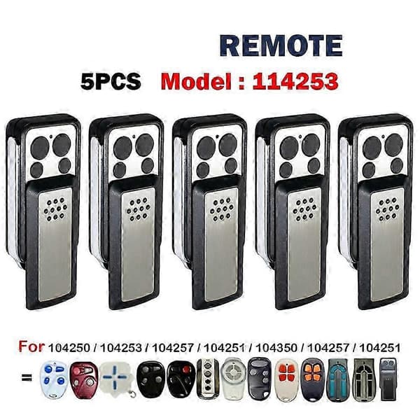 Garage Door Remote Control for AVIDSEN 104257 104251 114253, 433.92MHz 4-Channel Rolling Code Key Fob Remote, 5-Pack Black