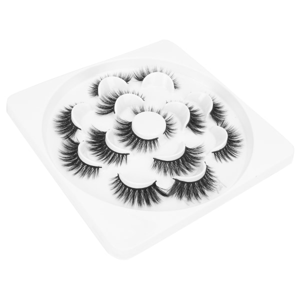 7 par gjenbrukbare lange tykke krøllete falske øyevipper Portable Makeup False Lashes SetM92P