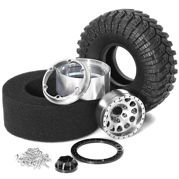 Hjuldekk for FCX10 Axial SCX10 Pro SCX10 UTB18 TRX4 Sølv