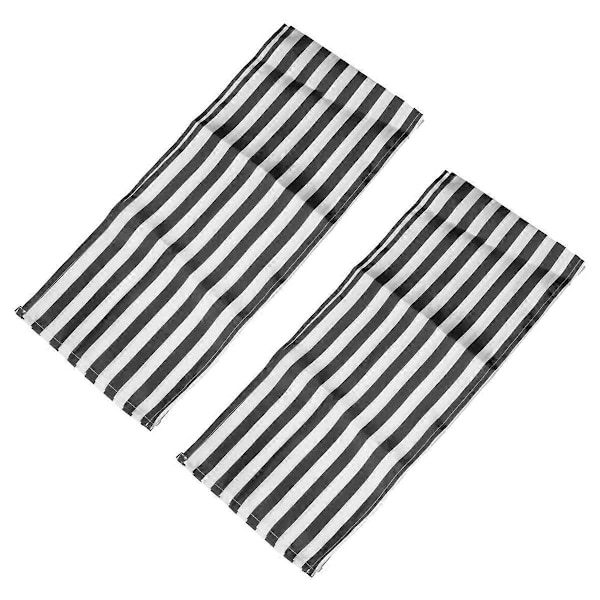 Stripete Polyester Duk for Middag (Svart og Hvit, 2-pakning)