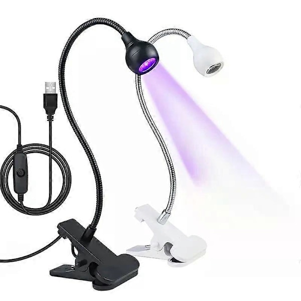 UV LED Nagellackstorklampa, Mini Portabel USB Nageltork, Flexibel Clip-On Nageltork för Manikyr och Skönhetssalong vit