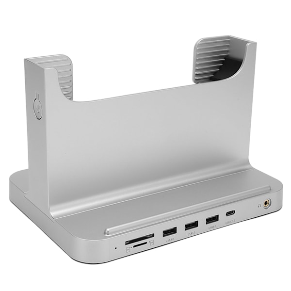 Vertikal PC-ställ 8 i 1 Dockningsstation Stabil Signalöverföring Mini PC-ställ för OS X Office Interface Expansion Silver Färg