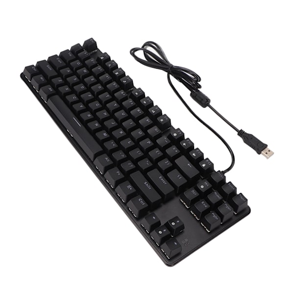 Blå switch mekaniskt tangentbord 87 tangenter RGB-bakgrundsbelysning Tvåfärgsinsprutningsgjutning Mekaniskt spelande tangentbord för bärbar dator Svart