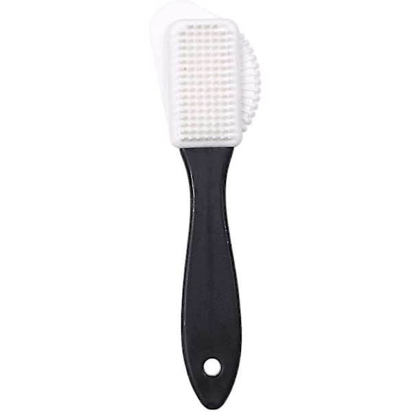 2 stk. Kvalitets Nubuck og Semsket Multifunksjonell 4-sidet Rengjøring Skobørste, Messingbust 15.5*4.5*2.8cm