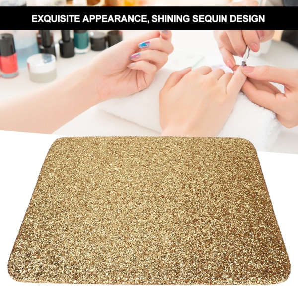 Shinning Pailletter Nail Art Bordmåtte Pude Pude Pude Håndholder Håndstøtte Manicure ToolGold Pude