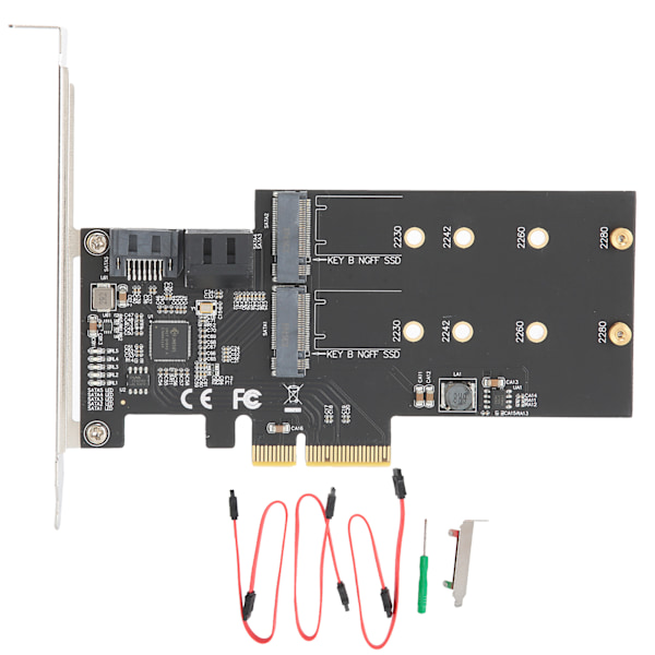 Expansionskort PCIE till 3 portar SATA3.0 2-portars M.2 elektronisk komponent JMB585-chip