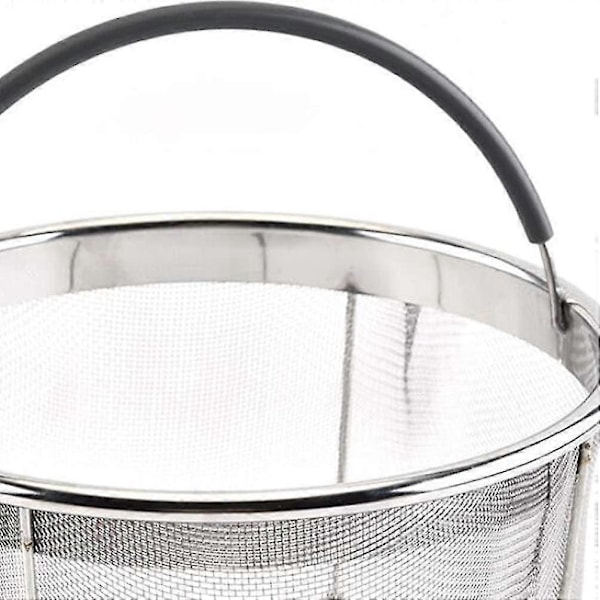 Ostoskori Ruostumattomasta teräksestä valmistettu höyrystin silikonikahvalla Vihannesten hedelmien valutuskori painekattilaan Instant Pot -kattilaan (satunnainen väri)