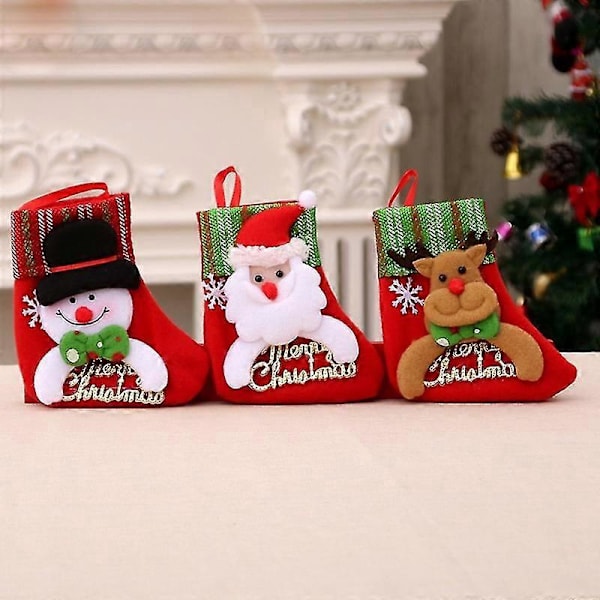 Julstrumpor Presentstrumpor Öppen Spis Julgransprydnader Snögubbe Jultomte Älg