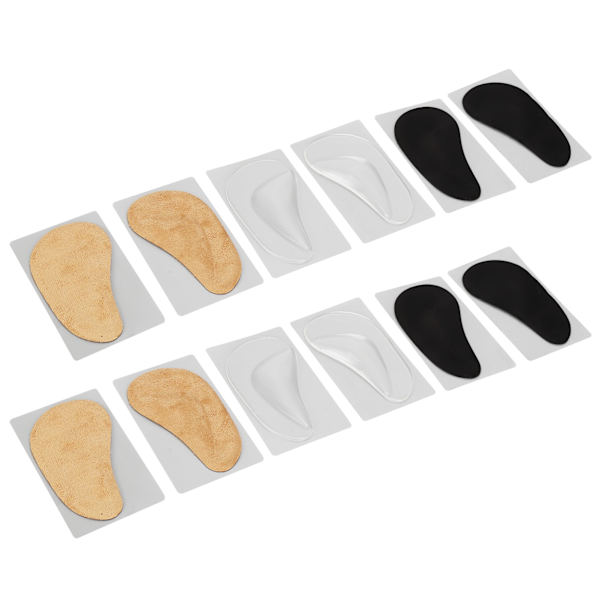 6 par bågstödssko-inlägg Adhesive Gel Återanvändbar Arch Pad för Plantar Fasciitis