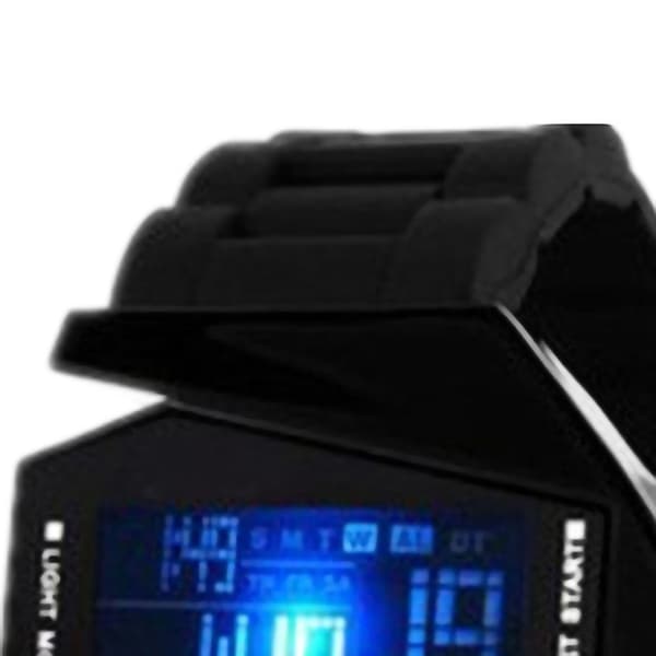 Digitalt Flyverur Multifunktionelt Unisex Farverigt LED Flyverur til Kvinder og Mænd Sort
