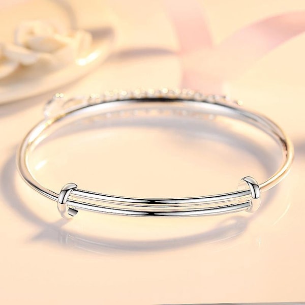 Vintage Håndlavet Sterling Sølvbelagt Armbånd Dame Påfugl Hånd Armring