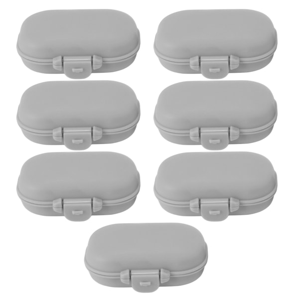 7PCS Medicine Case Portable Detachable Safe Mini 4 Compartments Medicine Organizer for Outdoor Travel Grey