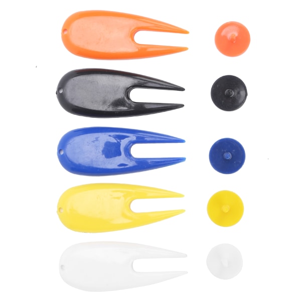 Golfbold Score Marker Gaffel Plast Golf Position Markører Golfer Pitch Reparation Divot Tool