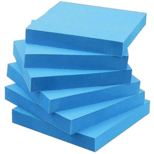 Självhäftande memolappar 3x3 Blå 6 block, 100 blad/block