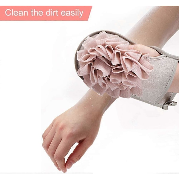Dubbelsidig Duschsvamp Loofah med Dubbla Funktioner och Exfolierande Handskar