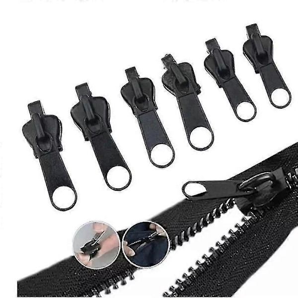 6 stk. Fix Zip Puller, Zip Slider Reparations Instant Kit, Instant Lynlås Sæt, Fix Lynlås Aftagelig Rednings Udskiftningspakke, Instant Lynlås Sæt