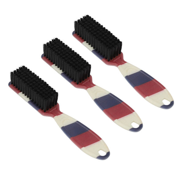 3stk myk skjeggblekningsbørste Ergonomisk håndtak skjeggstyling rengjøringsbørste for skjønnhetssalong hjem