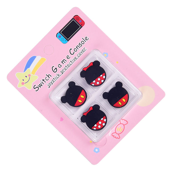 Silikon-joystickskydd Söt tecknad ergonomisk reptålig spel tumgreppsskydd för Switch Miqi och Mini 4 st