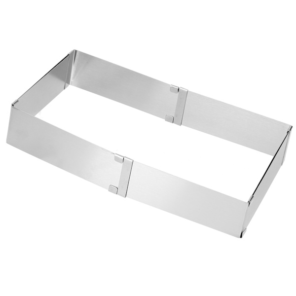 Rostfritt stål fyrkantig mousse ring justerbar kex kakform kök DIY bakverktyg L 16~28cm