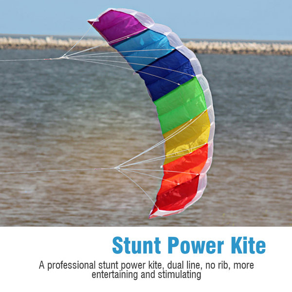 1,4m/2m/2,7m farget Dual Line Stunt Power Sports Kite Utendørs strandleketøy ved sjøen
