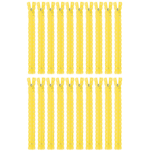 20 st 20 cm DIY nylon spets blixtlås spole blomma blixtlås för sömnad bröllopsklänning hantverk gul
