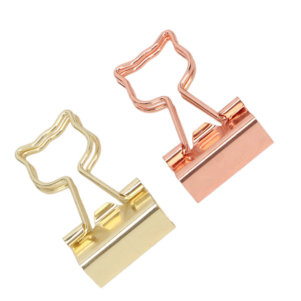 100 stk Cat Binder Clips til Student 2 Farver Stærk Klemmekraft Rustfast Metal Kontor Binder Clips til Dokumenter