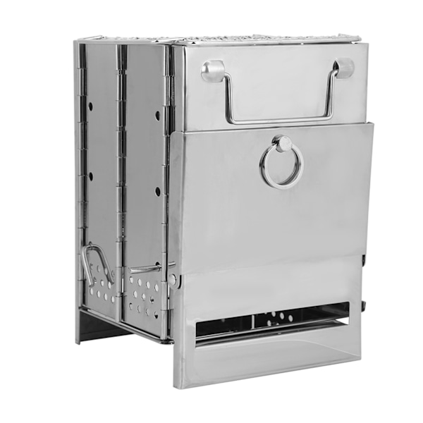 Integrerad hopfällbar vedspis Utomhus Camping BBQ Grill Rostfritt stål Plug Pin Typ