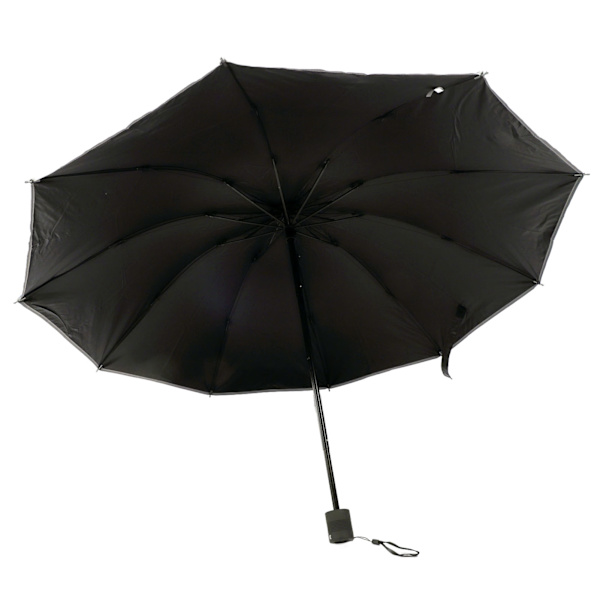 Sol og regn paraply med reflekterende stribe manuel 10 knogler folde paraply med LED lommelygte til rejser