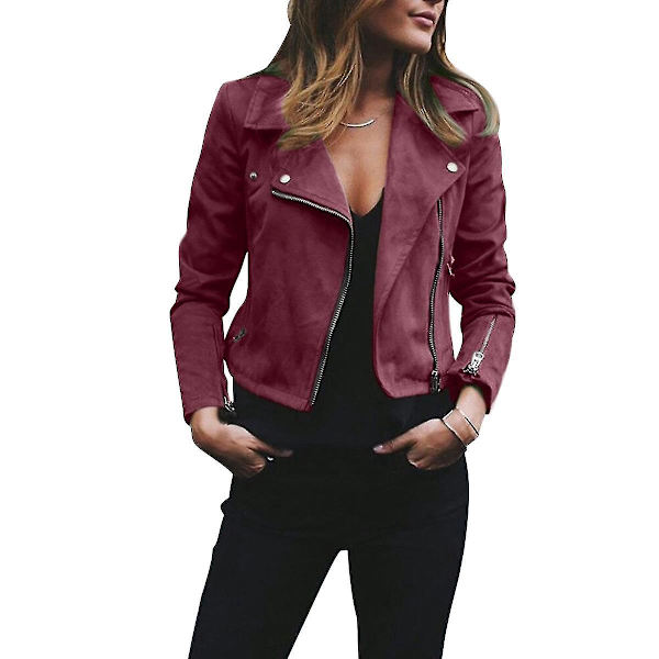 Retro Punainen Slim Fit Naisten Punk Takki XL
