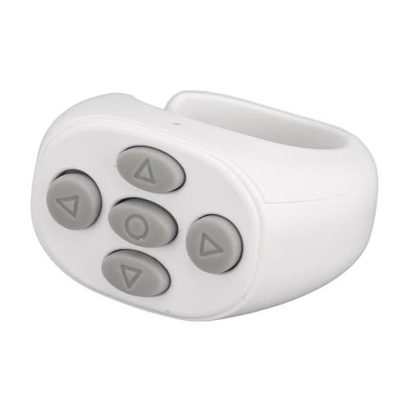 Bluetooth-fjernkontroll multifunksjonell ringdesign trådløs telefon-selfie-utløser for hjemmet, hvit