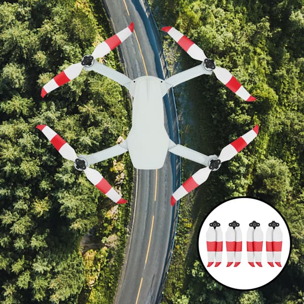 2 Par Propeller Lav Støj Hurtig Udløsning Propeller Tilbehør Passer til Mavic AIR 2 Drone Rød Hvid