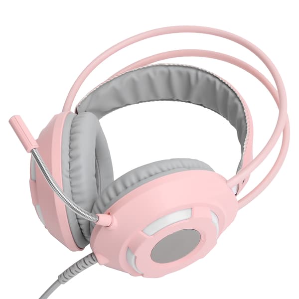 AJAZZ Over-Ear Hovedtelefoner 7.1 Stereo Lyd Støjreducerende Kablet Headset med USB-interface Pink