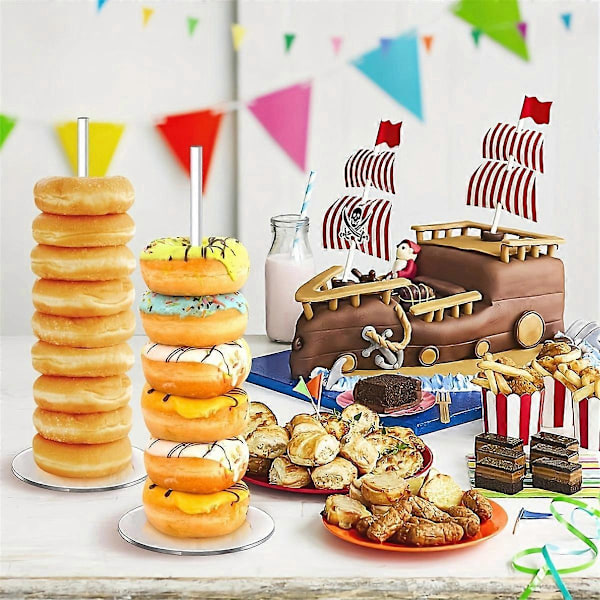 4 stk. Klar Akryl Donut Display Stand