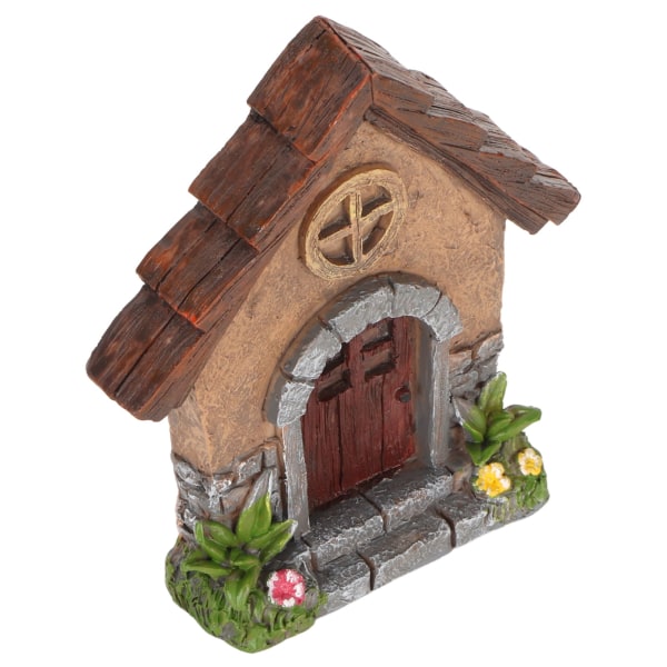 Fairy Garden Door Rich Details 4,9 tommer høj 4,1 tommer bred stærk harpiks Miniature Fairy dør til dekoration vægtræ