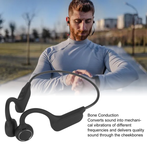 Bone Conduction -kuulokkeet Bluetooth5.0 IP56 vedenpitävät pölytiiviit langattomat urheilukuulokkeet sisäänrakennetulla mikrofonilla retkeilyyn