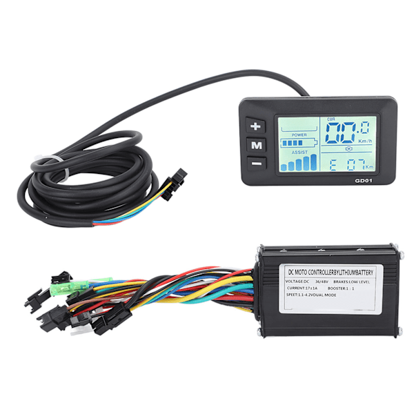 Elektrisk cykel lithium-modifikationssæt 17A 3 tilstande motorkontroller GD01 displaypanel FT 8C magnetisk disk 109R tommelfingergas til 250W til 350W motor