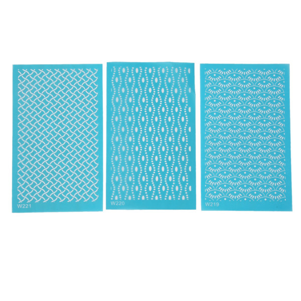 3 stk Silk Screen Stencils til Polymer Clay Genanvendelige DIY Silk Screens til papirkort T-shirts Lærredsbriller 219 220 221