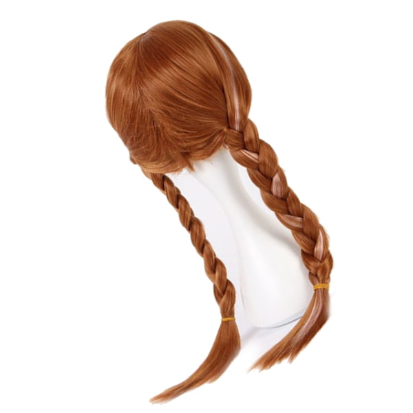 Lång rak flätad åkerfräken Peruk Brun Princess Kostym Cosplay Party peruker för små flickor Barn
