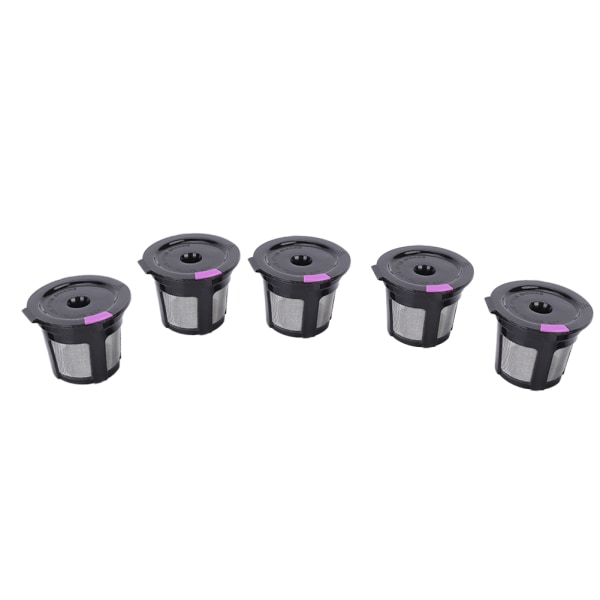 5 st Hushållspåfyllningsbar kaffekapselkopp med sked passform för Keurig 2.0 KCUP kaffemaskin