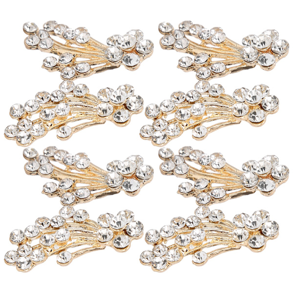 Pärlor Strass Blommor DIY Kläder Skor Smycken Dekoration Tillbehör 3 x 1,8 cm Vita Diamanter Shooting Star Bukett