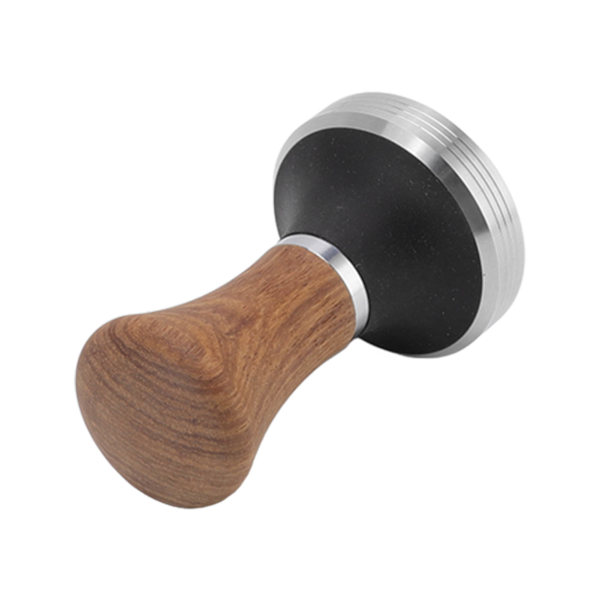 Kaffe Tamper Rostfritt Stål Platt Botten Kaffe Hand Tamping Verktyg med Trähandtag 58mm/2.3in